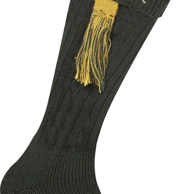 JACK PYKE Pair of Pheasant Embroidered Wool Mix Shooting Socks with Garters 8 to 11 UK