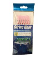 Pink Feather Fishing Hooks Size 10 (Pack of 6, High Carbon Steel)