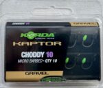 Korda Kaptor Choddy Size 10 micro barbed Carp Fishing Hooks