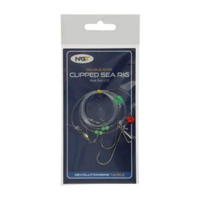 NGT Clipped Sea Rig Double Hook Size 2/0 Fishing Terminal Tackle Assembled