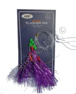 Flasher Rig - 5 Hook Purple Rig - Mackerel, Pollock, Bass 2/0 hook
