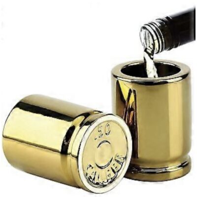 Gold Bullet Casing Shot Glass x4